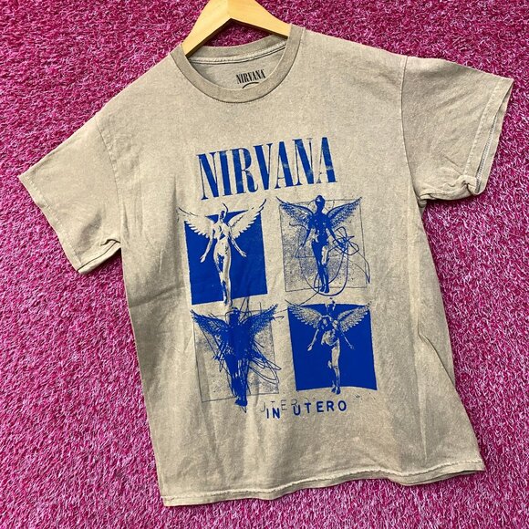 Nirvana In Utero Album Cover Pop Art Angel Grunge Band Tee Medium - Picture 3 of 4